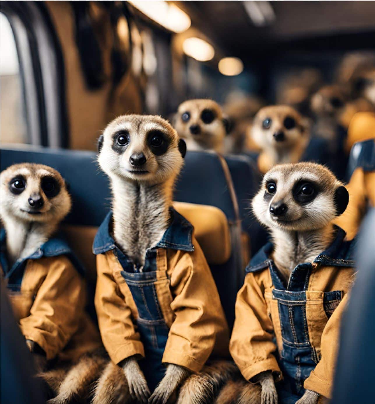 Erdmännchen in einem Bus